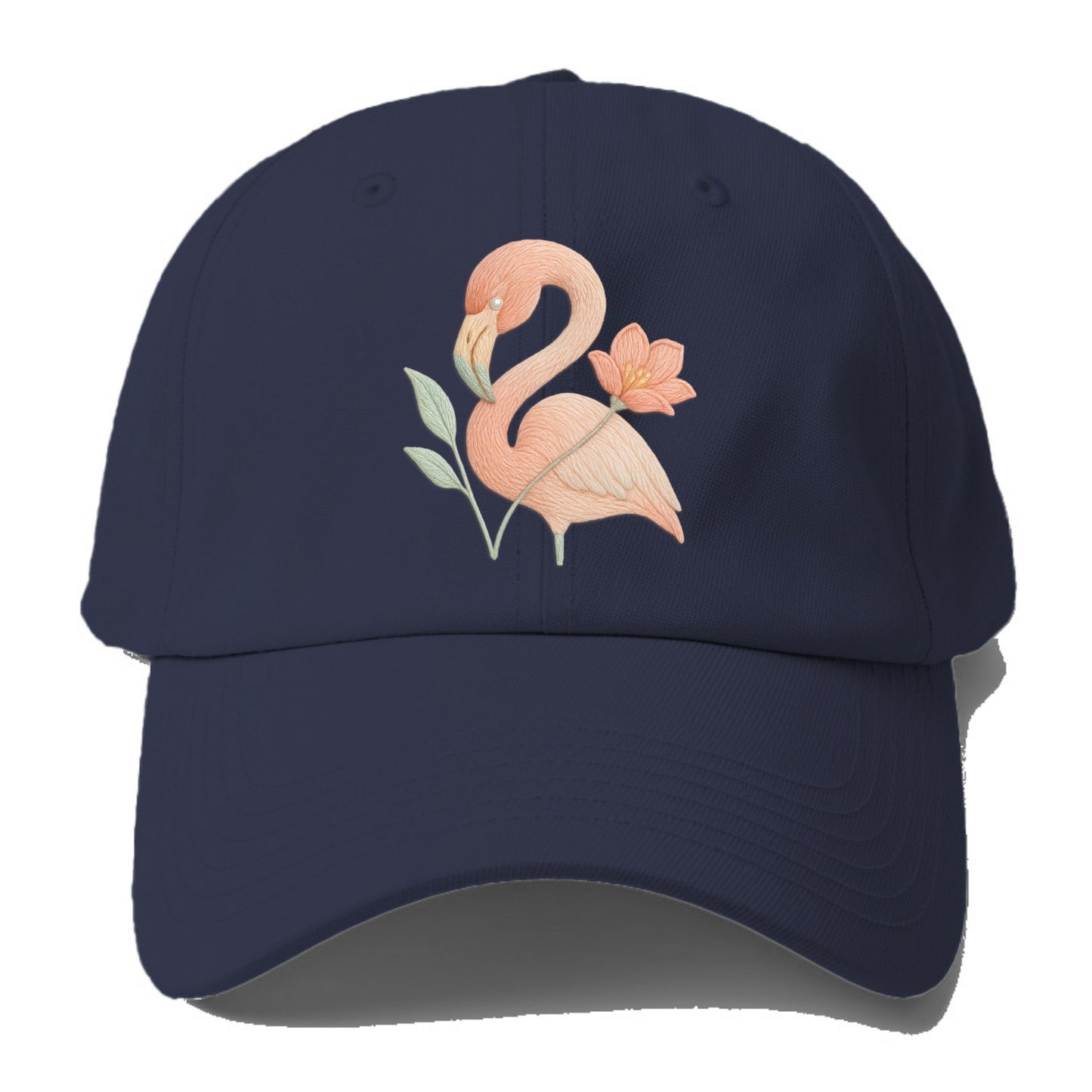 Peach Flamingo - Baseball Cap - Twilight Navy(Blue)