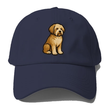 Tibetan Terrier - Gold and white embroidered sitting pose - Baseball Cap For Big Heads - Twilight Navy(Blue)