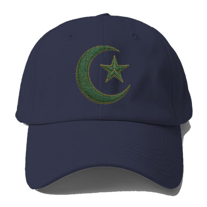 Crescent Moon and Star - Baseball Cap For Big Heads - Twilight Navy(Blue)