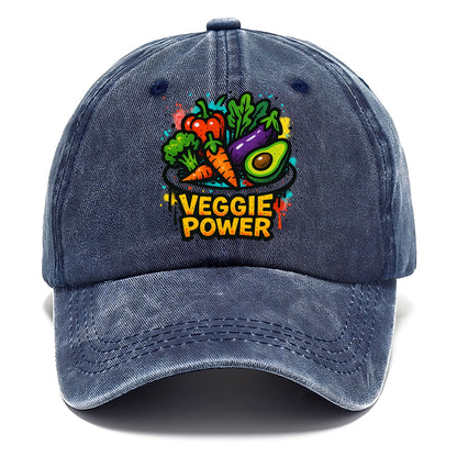 Colorful vegetables and plants on plate - plant-based lifestyle, veggie power - Classic Cap - Twilight Navy(Blue)