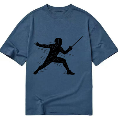 Fencer lunging attack position - Classic T-shirt - Twilight Navy(Blue)