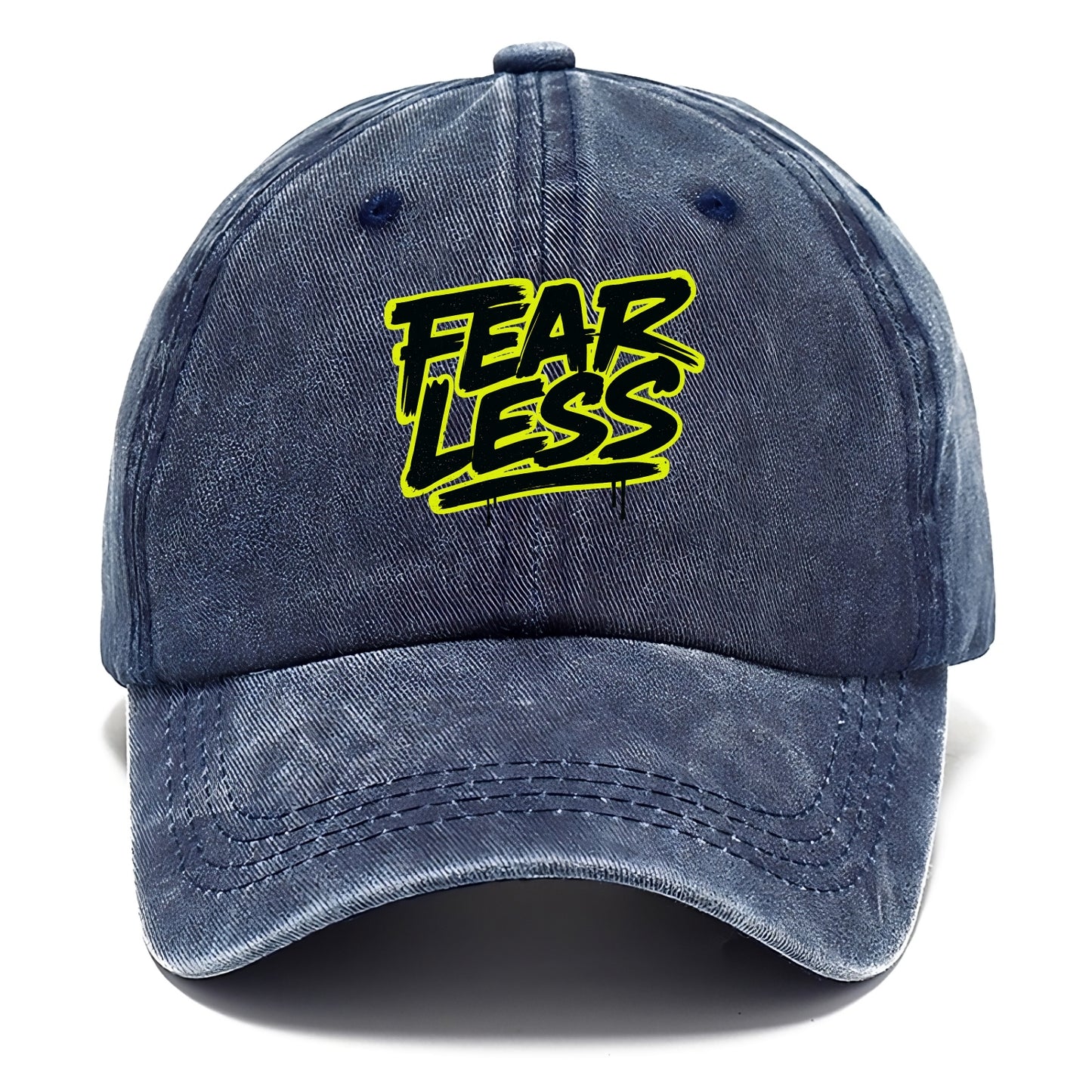 Bold typography design - "FEARLESS" - courage, bravery, facing challenges head on - Classic Cap - Twilight Navy(Blue)