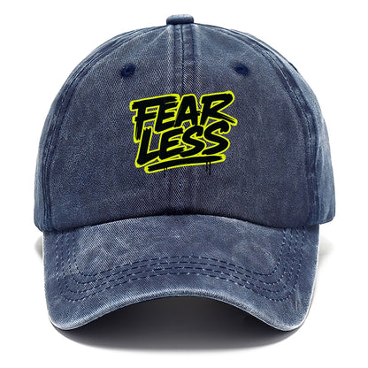Bold typography design - "FEARLESS" - courage, bravery, facing challenges head on - Classic Cap - Twilight Navy(Blue)