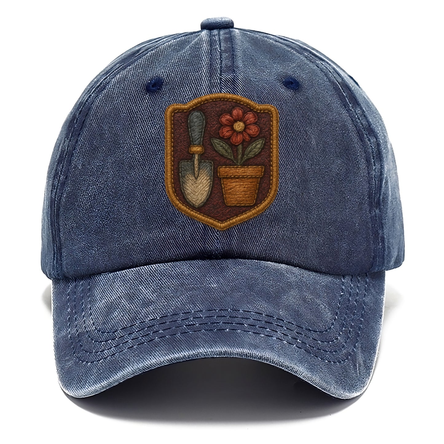 Garden trowel with flower pot - gardener badge - Classic Cap - Twilight Navy(Blue)
