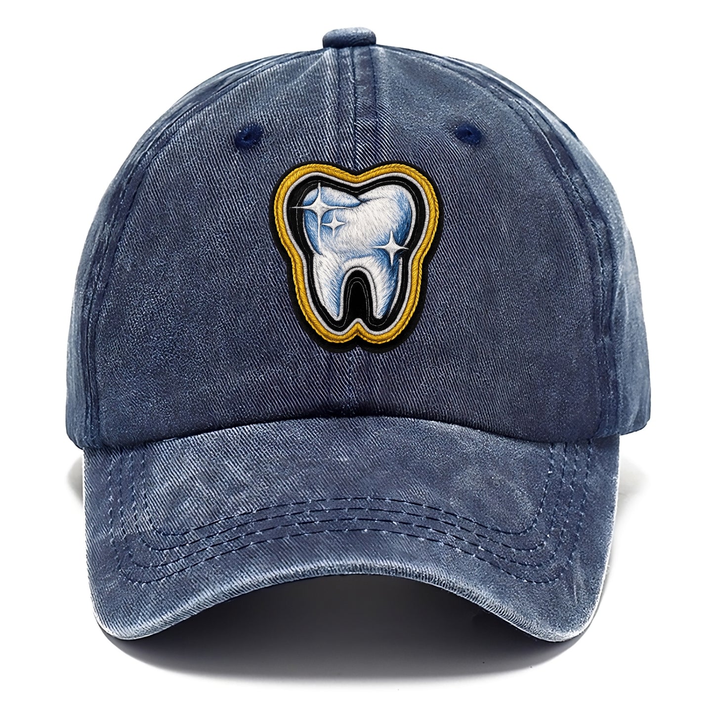 DENTAL TOOTH - molar with sparkle in white and blue , dentist - Classic Cap - Twilight Navy(Blue)