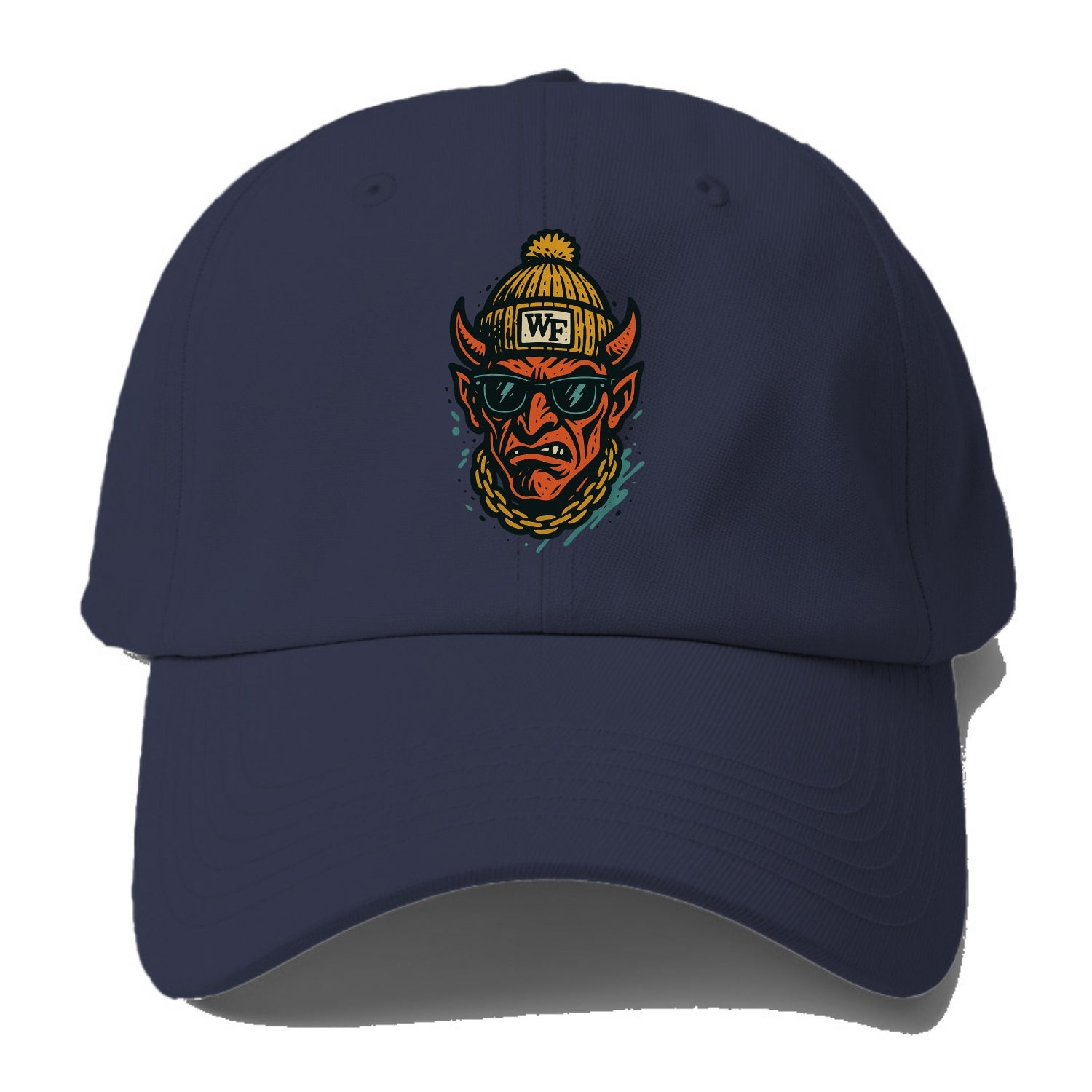 Winston-Salem Demon wearing Wake Forest beanie with WF patch - Baseball Cap - Twilight Navy(Blue)