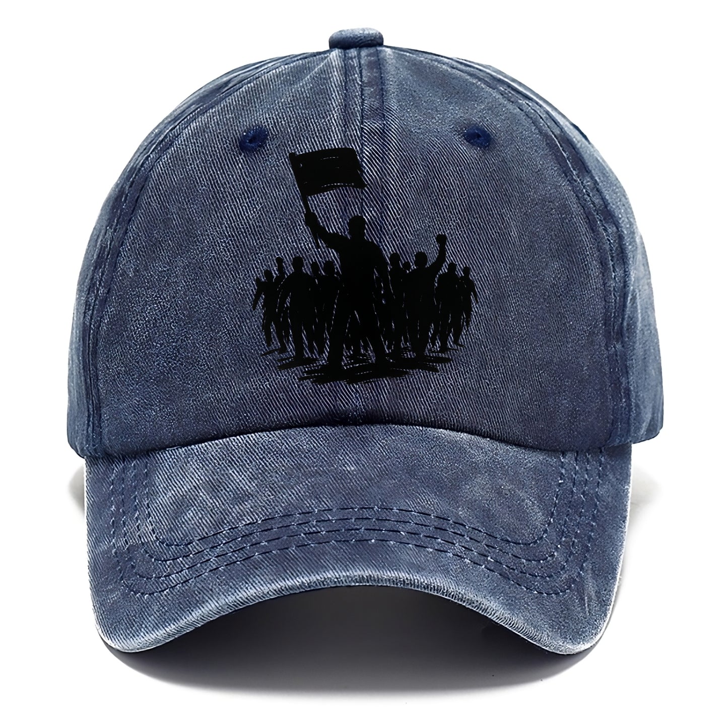 Crowd of protesters marching - solidarity movement ink painting - Classic Cap - Twilight Navy(Blue)