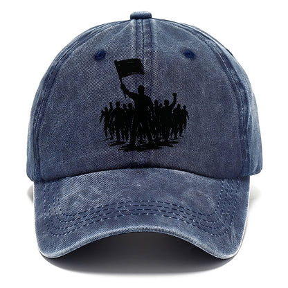 Crowd of protesters marching - solidarity movement ink painting - Classic Cap - Twilight Navy(Blue)