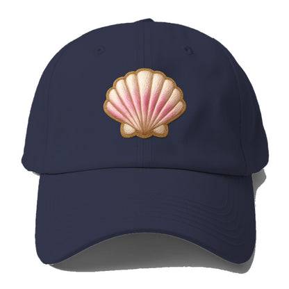 SEASHELL SCALLOP - scallop shell in cream and pink , beach - Baseball Cap For Big Heads - Twilight Navy(Blue)