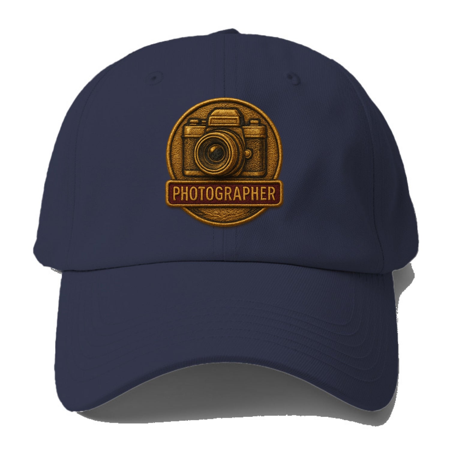 Camera with vintage lens - photographer badge - Baseball Cap - Twilight Navy(Blue)