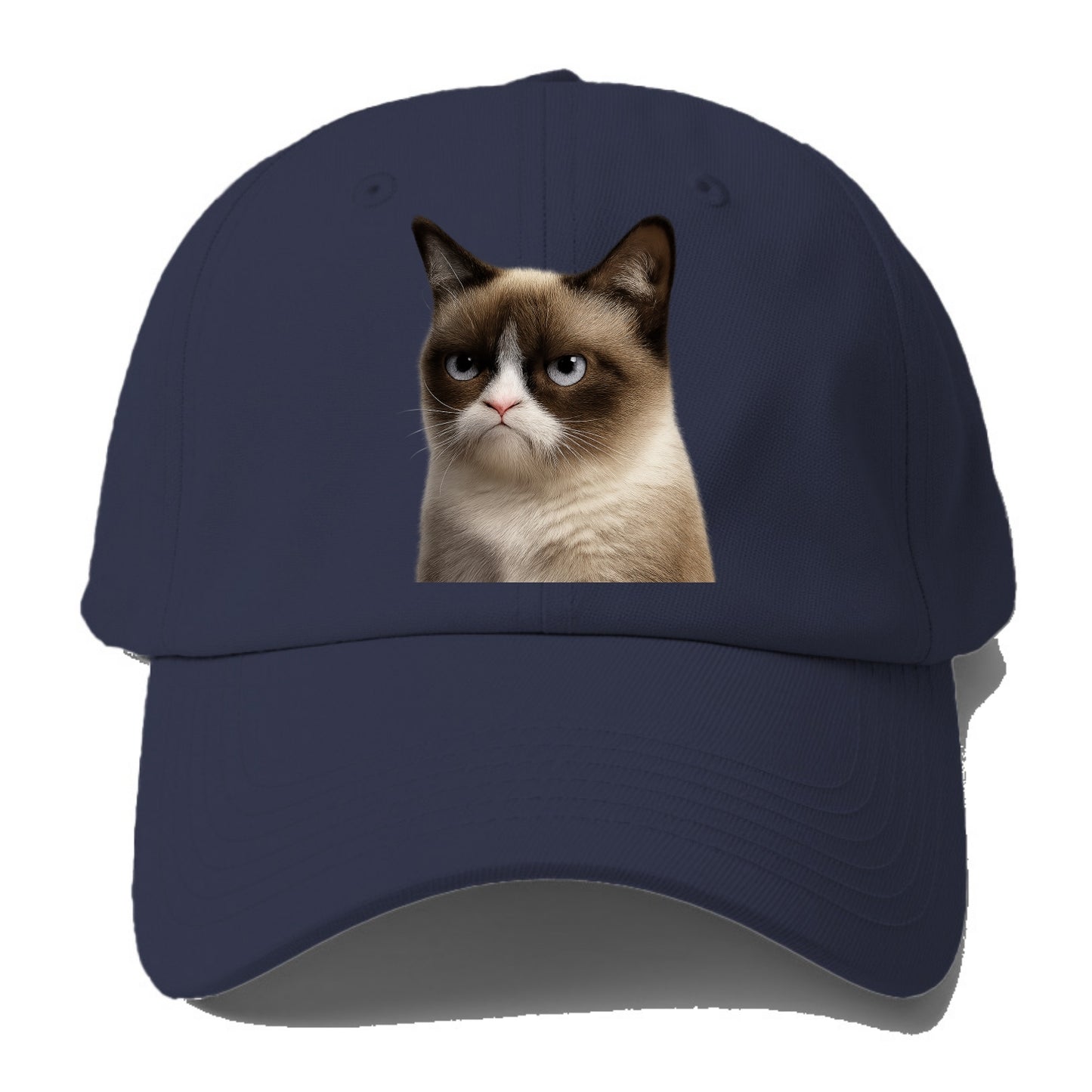 Grumpy Cat Expression  - Baseball Cap - Twilight Navy(Blue)
