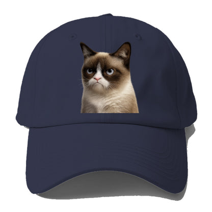 Grumpy Cat Expression  - Baseball Cap - Twilight Navy(Blue)