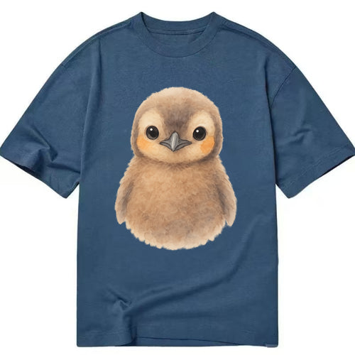 Baby King Penguin - orange cheek patches, fluffy brown, large eyes, front-facing, - Classic T-shirt