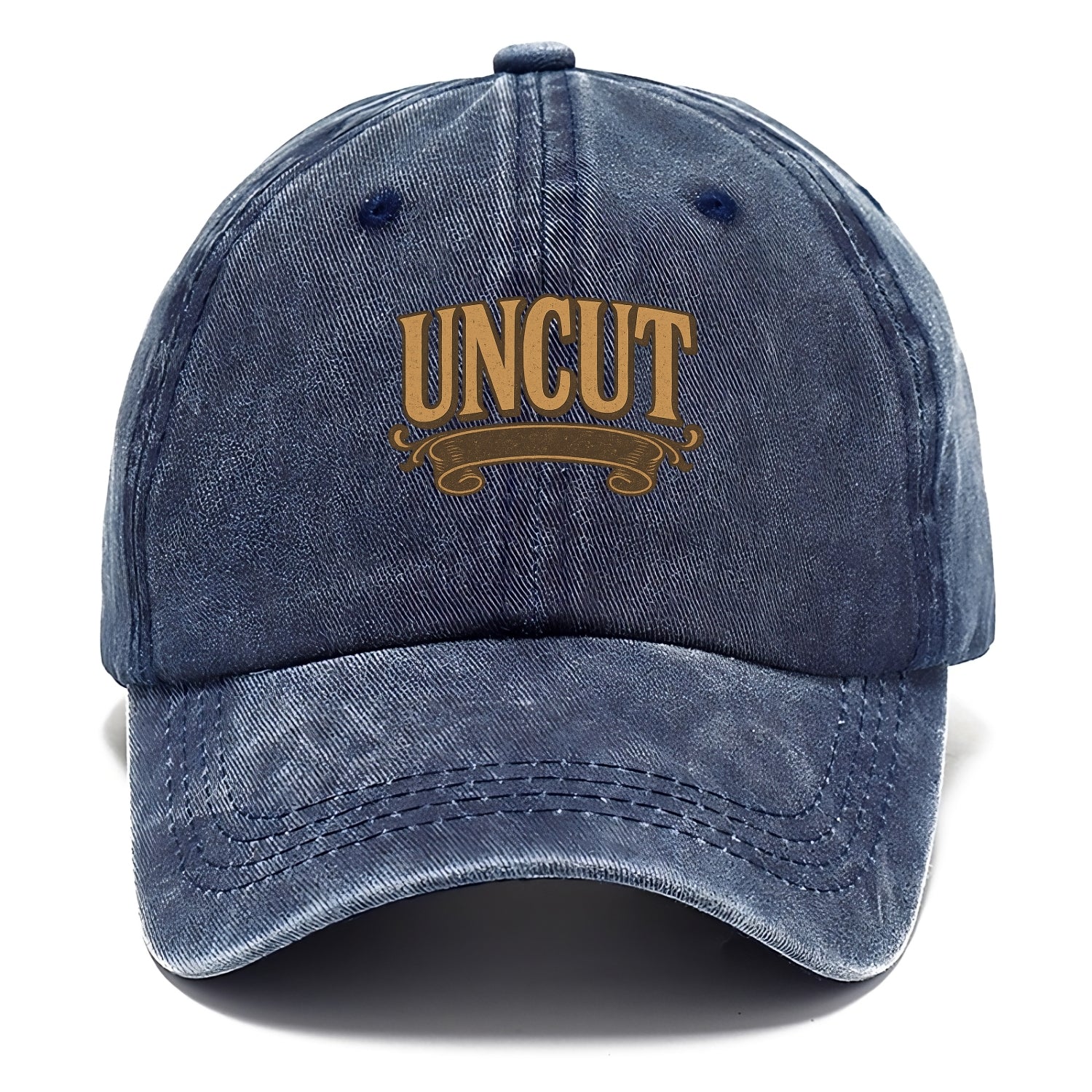 Bold typography design - "UNCUT" - pure, undiluted, authentic - Classic Cap - Twilight Navy(Blue)