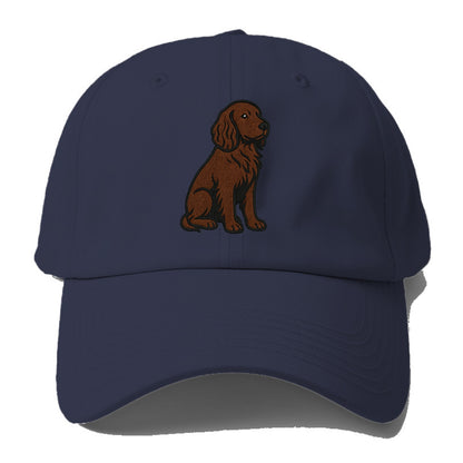 Field Spaniel - Liver colored embroidered sitting design - Baseball Cap For Big Heads - Twilight Navy(Blue)