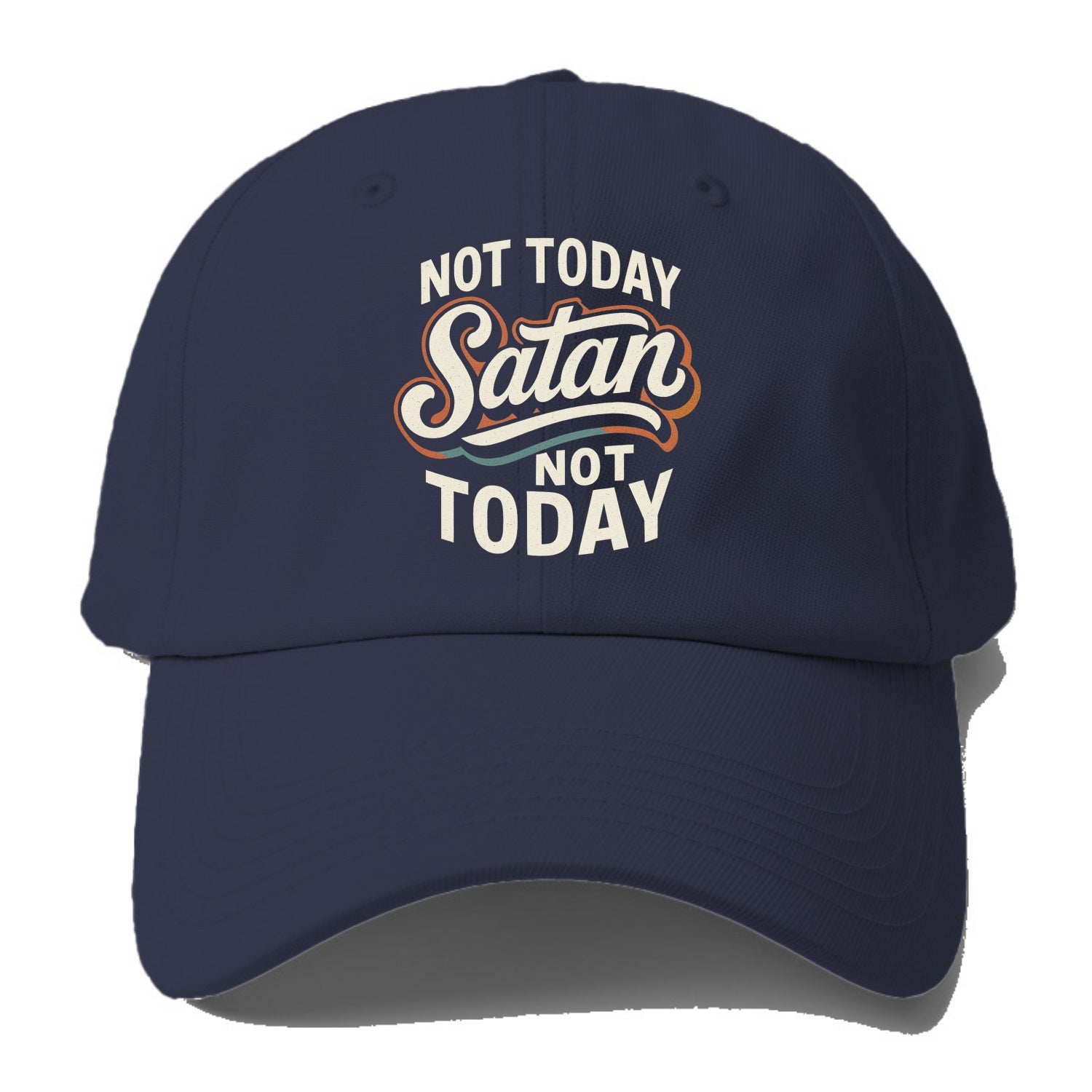 Not Today Satan - Not Today - Baseball C - Baseball Cap For Big Heads - Twilight Navy(Blue)