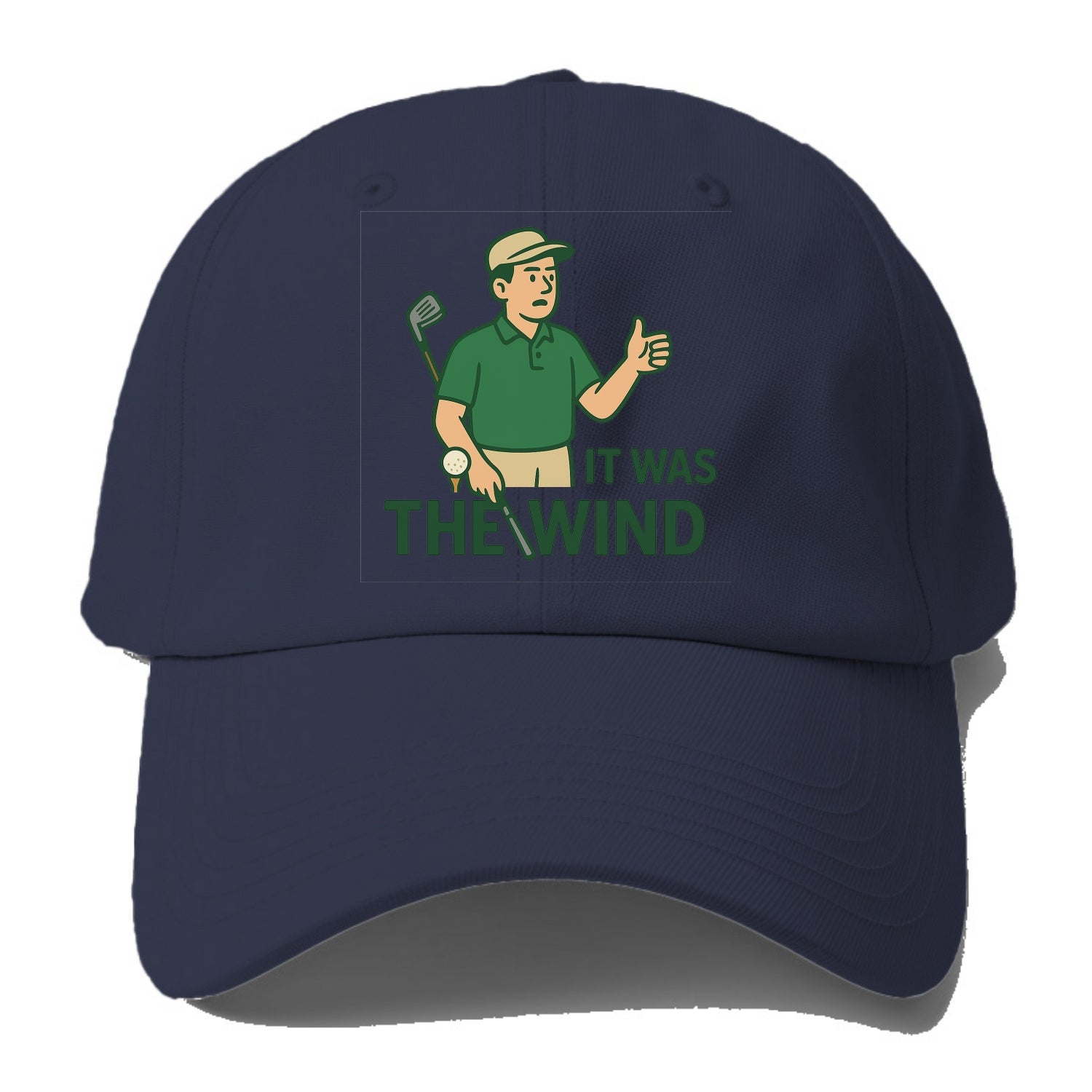 Golfer blaming the wind with hair perfectly still - "It Was the Wind" - classic - Baseball Cap - Twilight Navy(Blue)