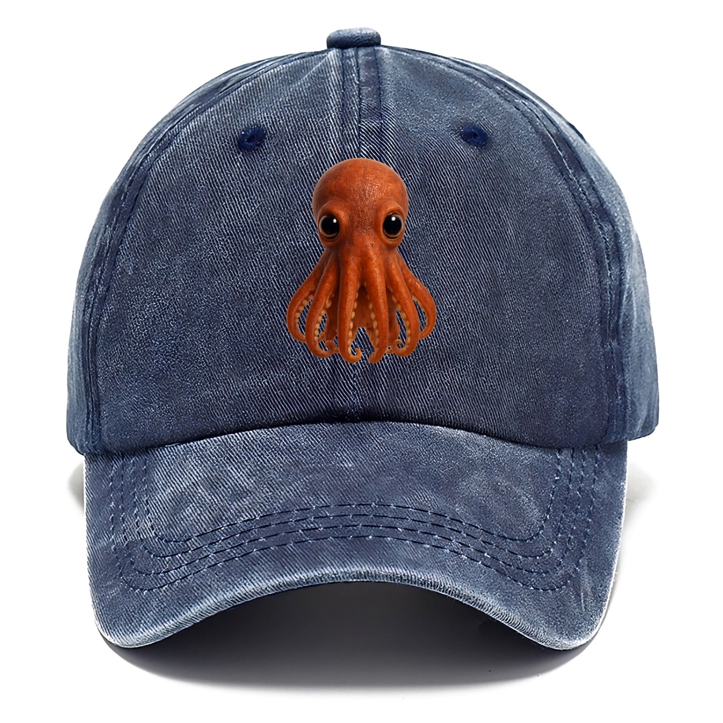 Baby Giant Pacific Octopus - reddish, smaller tentacles, expressive eyes, - Classic Cap - Twilight Navy(Blue)