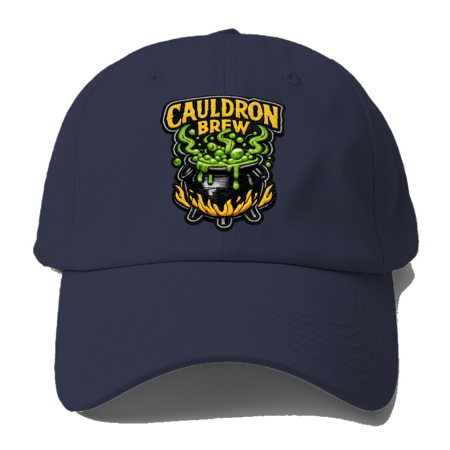 CAULDRON BREW - bubbling pot in black and green , witch craft - Baseball Cap - Twilight Navy(Blue)