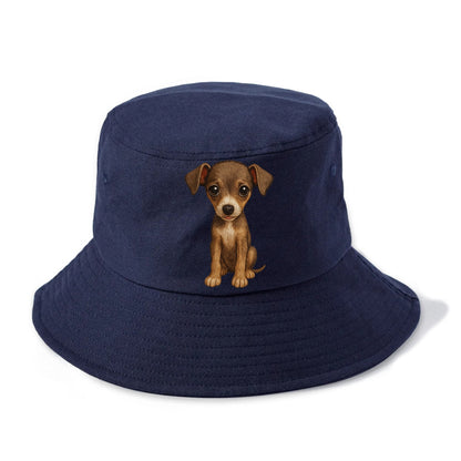 Baby Italian Greyhound Puppy - sleek tiny body, long legs, gentle eyes, front-facing, - Bucket Hat - Twilight Navy(Blue)