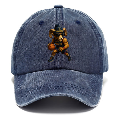 Mile High Bighorn wearing Nuggets beanie with mountain patch and wayfarer sunglasses - Classic Cap - Twilight Navy(Blue)