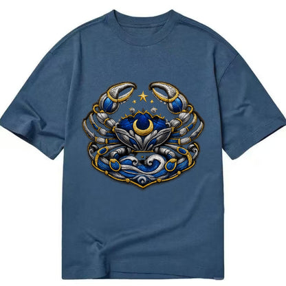 CANCER CRAB - protective crab in silver and blue , water sign - Classic T-shirt - Twilight Navy(Blue)