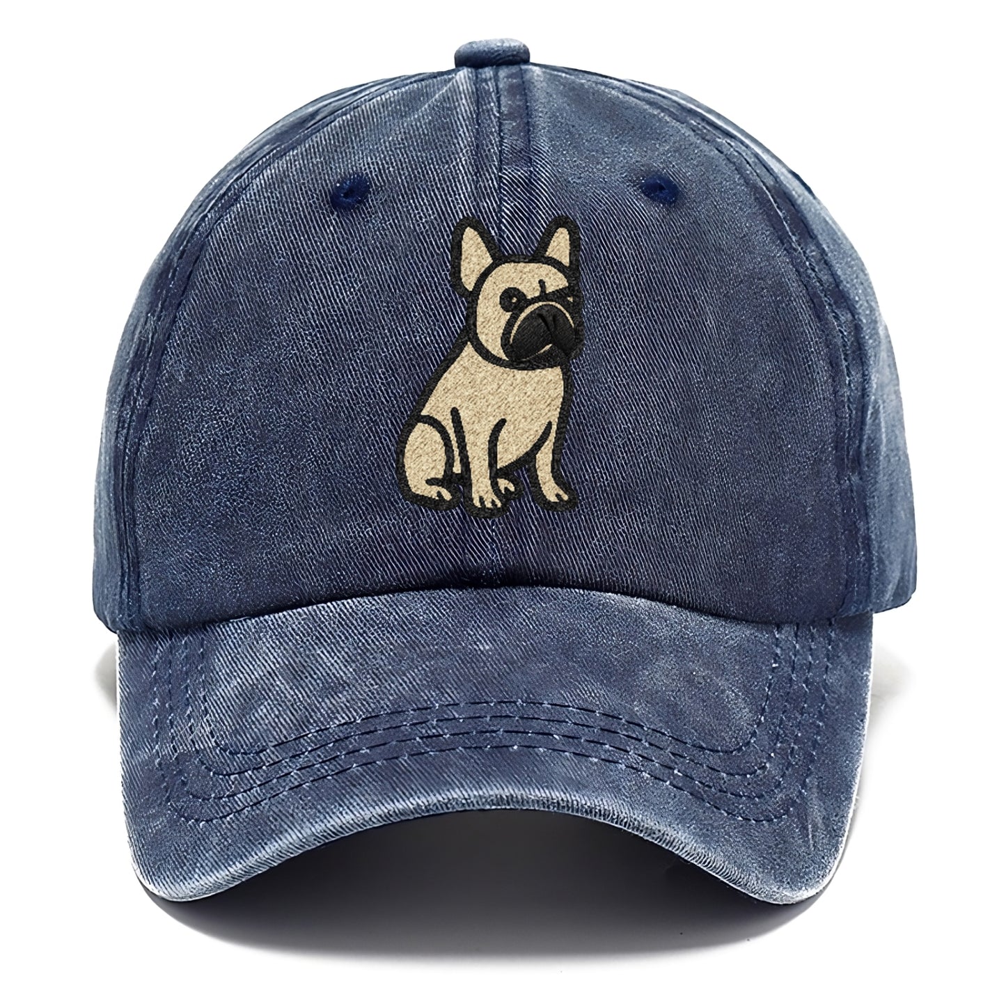 French Bulldog Fawn Colored Clean Sitting Pose Classic Cap - Twilight Navy(Blue)