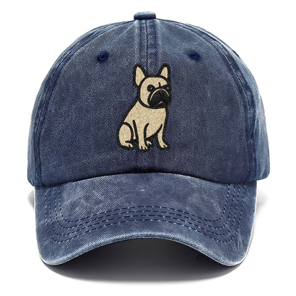 French Bulldog Fawn Colored Clean Sitting Pose Classic Cap - Twilight Navy(Blue)