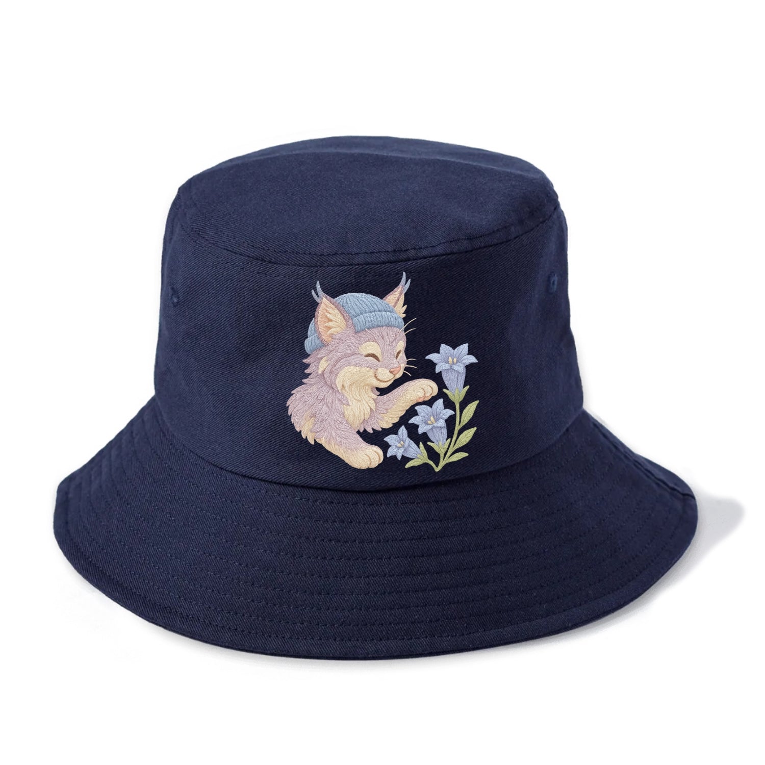 Lynx and Gentian  - Bucket Hat - Twilight Navy(Blue)