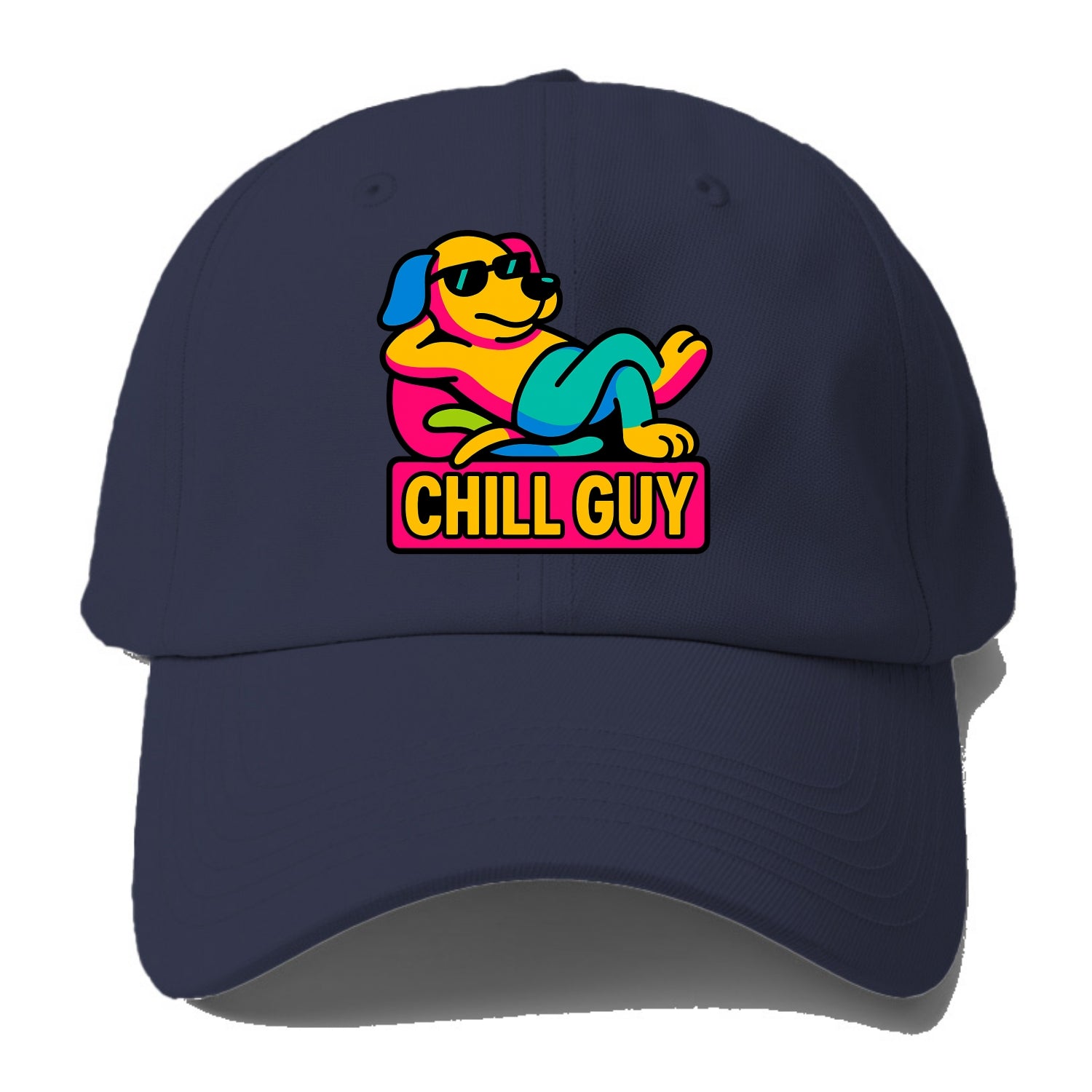 Super relaxed dog character lounging unbothered - "Chill Guy" meme - Baseball Cap For Big Heads - Twilight Navy(Blue)