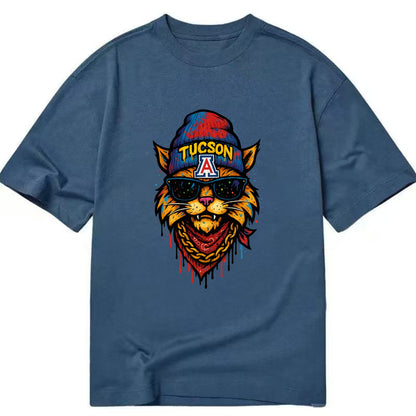 Tucson Wildcat wearing Arizona beanie with A patch - Classic T-shirt - Twilight Navy(Blue)