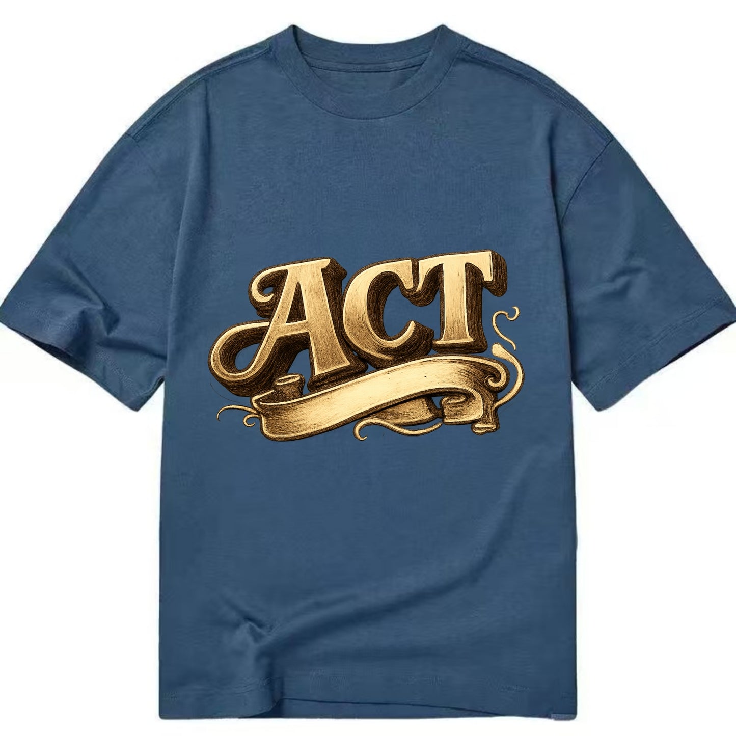 Bold typography design - "ACT" - take action, do something - Classic T-shirt - Twilight Navy(Blue)