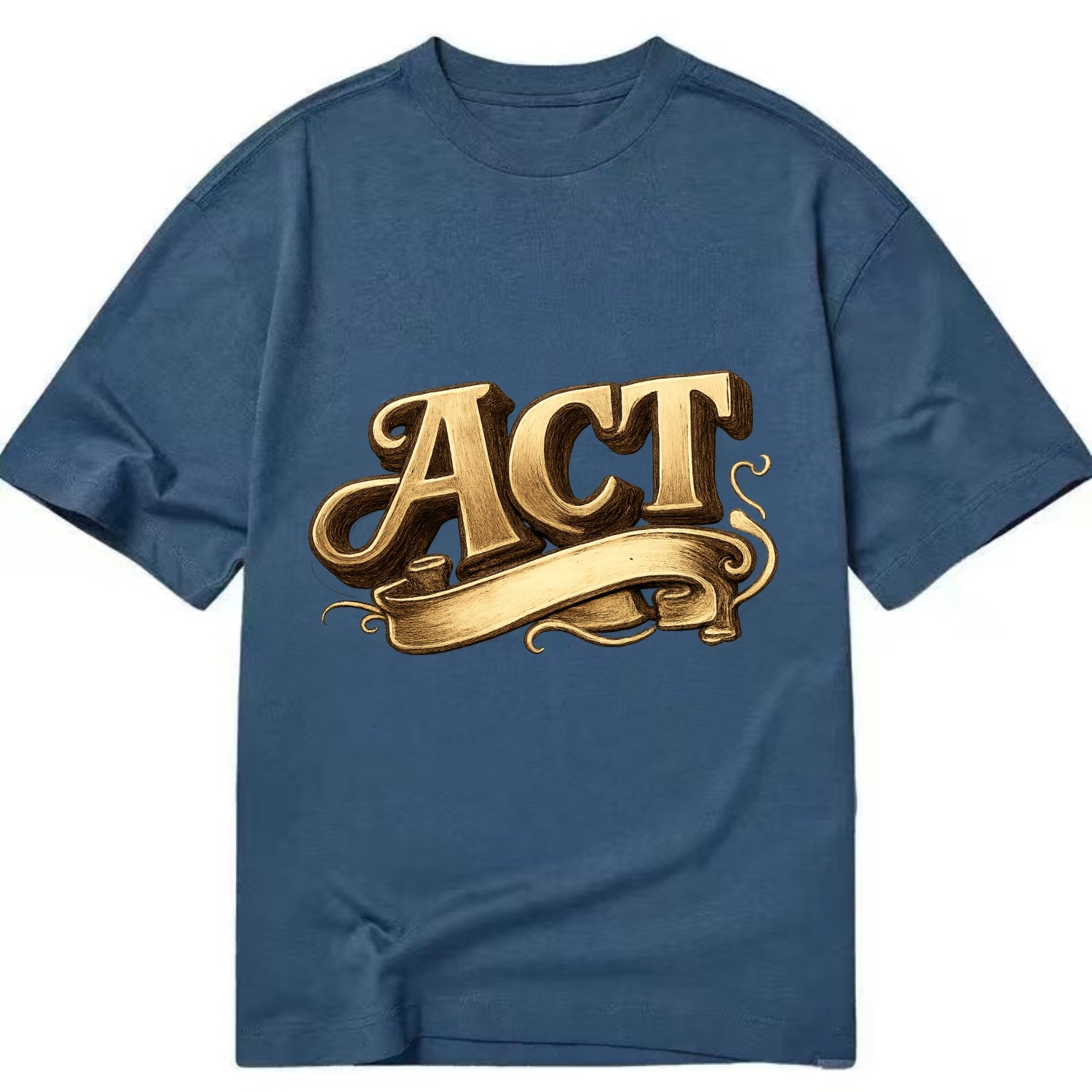 Bold typography design - "ACT" - take action, do something - Classic T-shirt - Twilight Navy(Blue)