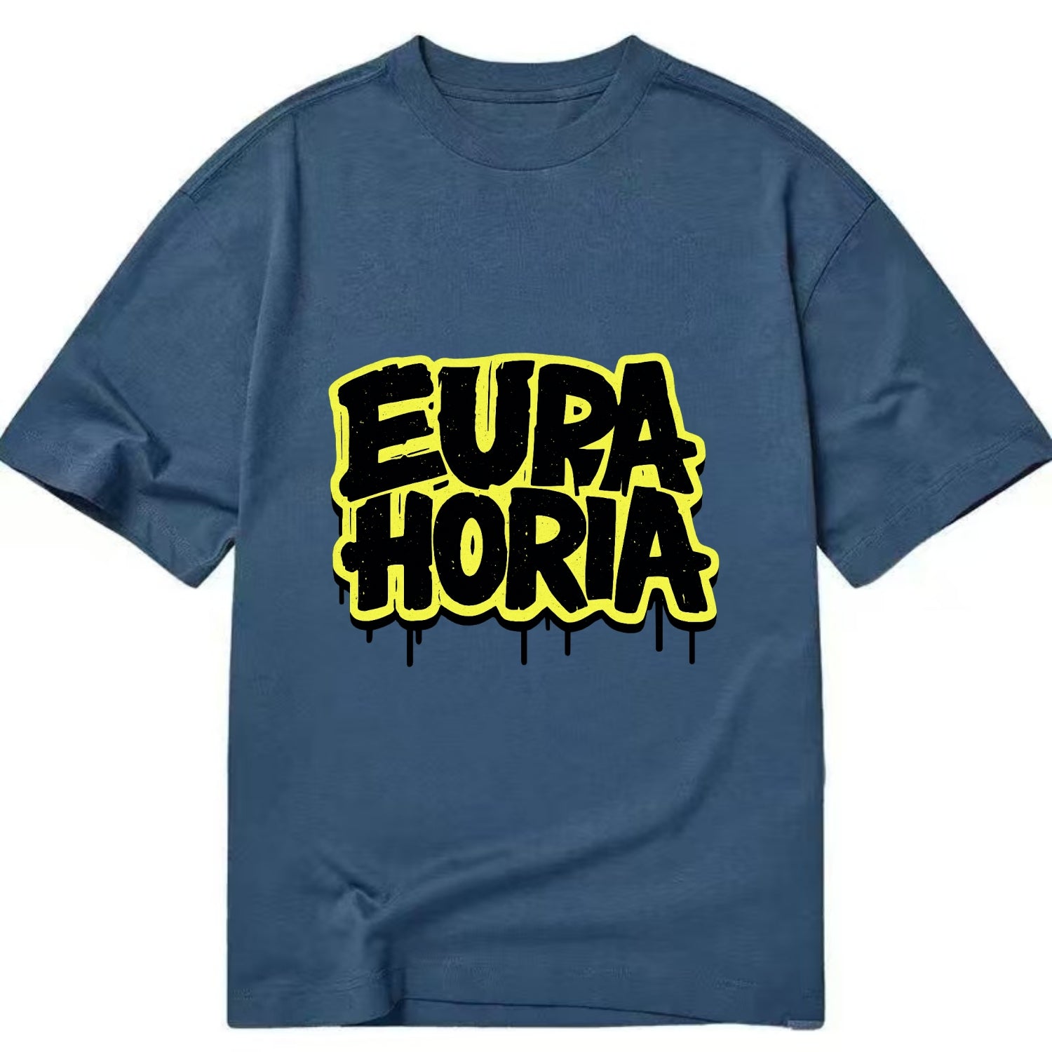 Bold typography design - "EUPHORIA" - intense happiness, ecstasy - Classic T-shirt - Twilight Navy(Blue)