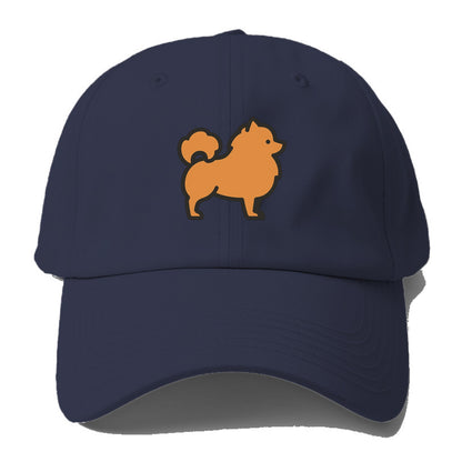 Pomeranian - Orange fluffy flat side profile - Baseball Cap - Twilight Navy(Blue)