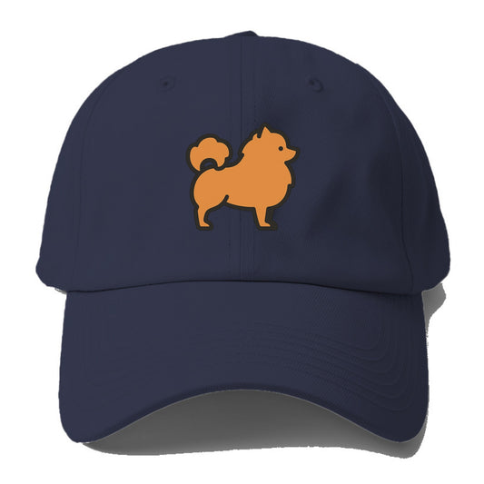 Pomeranian - Orange fluffy flat side profile - Baseball Cap - Twilight Navy(Blue)