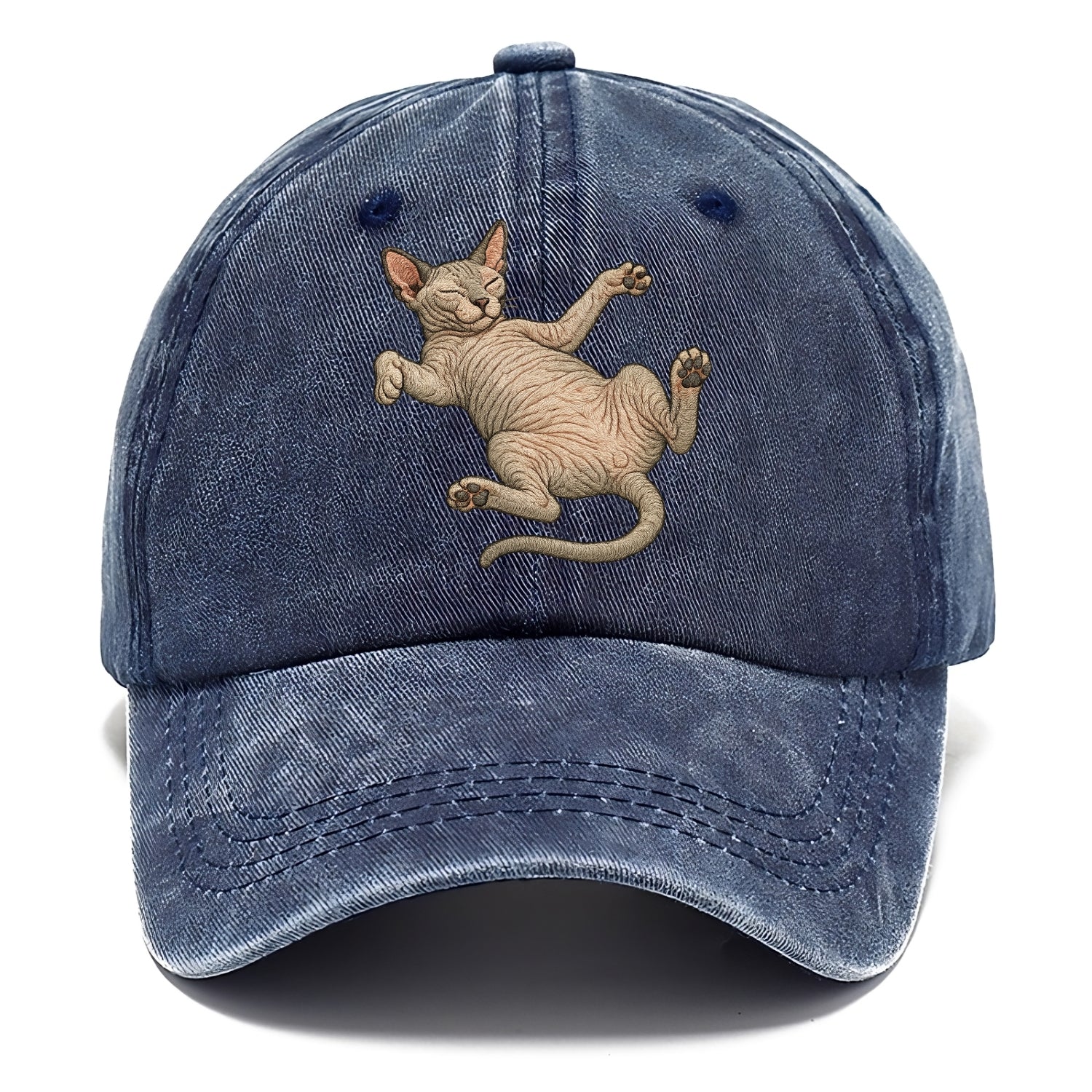 Sphynx  fully relaxed sprawled out embro Classic Cap - Twilight Navy(Blue)