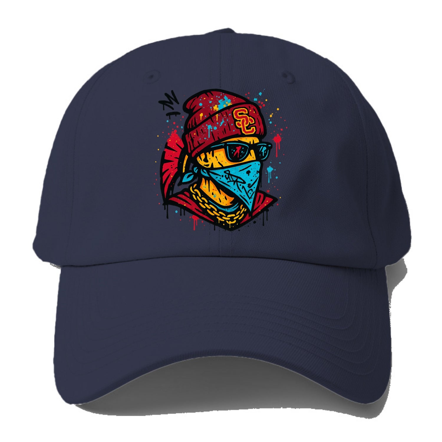 Los Angeles Trojan wearing USC beanie with SC patch - Baseball Cap For Big Heads - Twilight Navy(Blue)