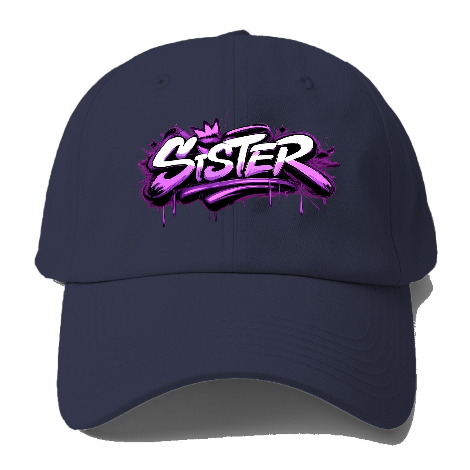Bold typography design - "SISTER" - female bond, sisterhood - Baseball Cap - Twilight Navy(Blue)