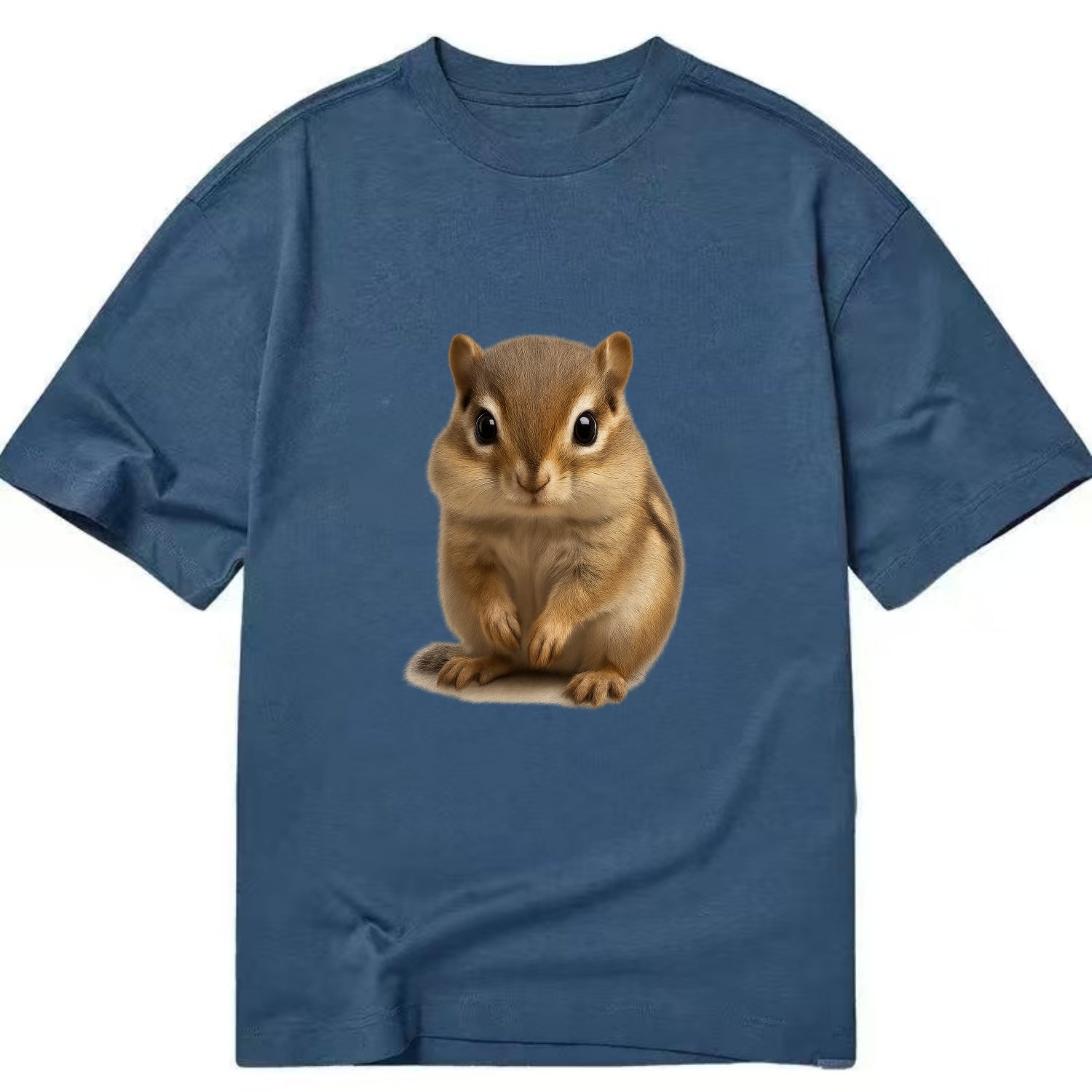 Baby Chipmunk - striped back, cheek pouches, tiny paws, bright eyes, - Classic T-shirt - Twilight Navy(Blue)