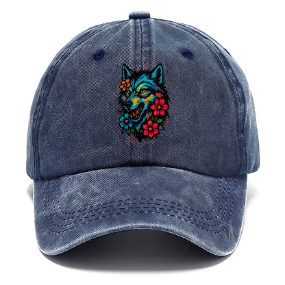 Floral Wolf Garden  - Classic Cap - Twilight Navy(Blue)