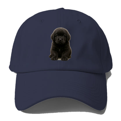 Baby Newfoundland Puppy - giant fluffy black, gentle eyes, webbed - Baseball Cap For Big Heads - Twilight Navy(Blue)