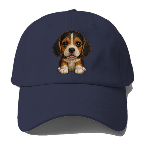 Baby Beagle Puppy - tricolor coat, long droopy ears, big pleading - Baseball Cap For Big Heads