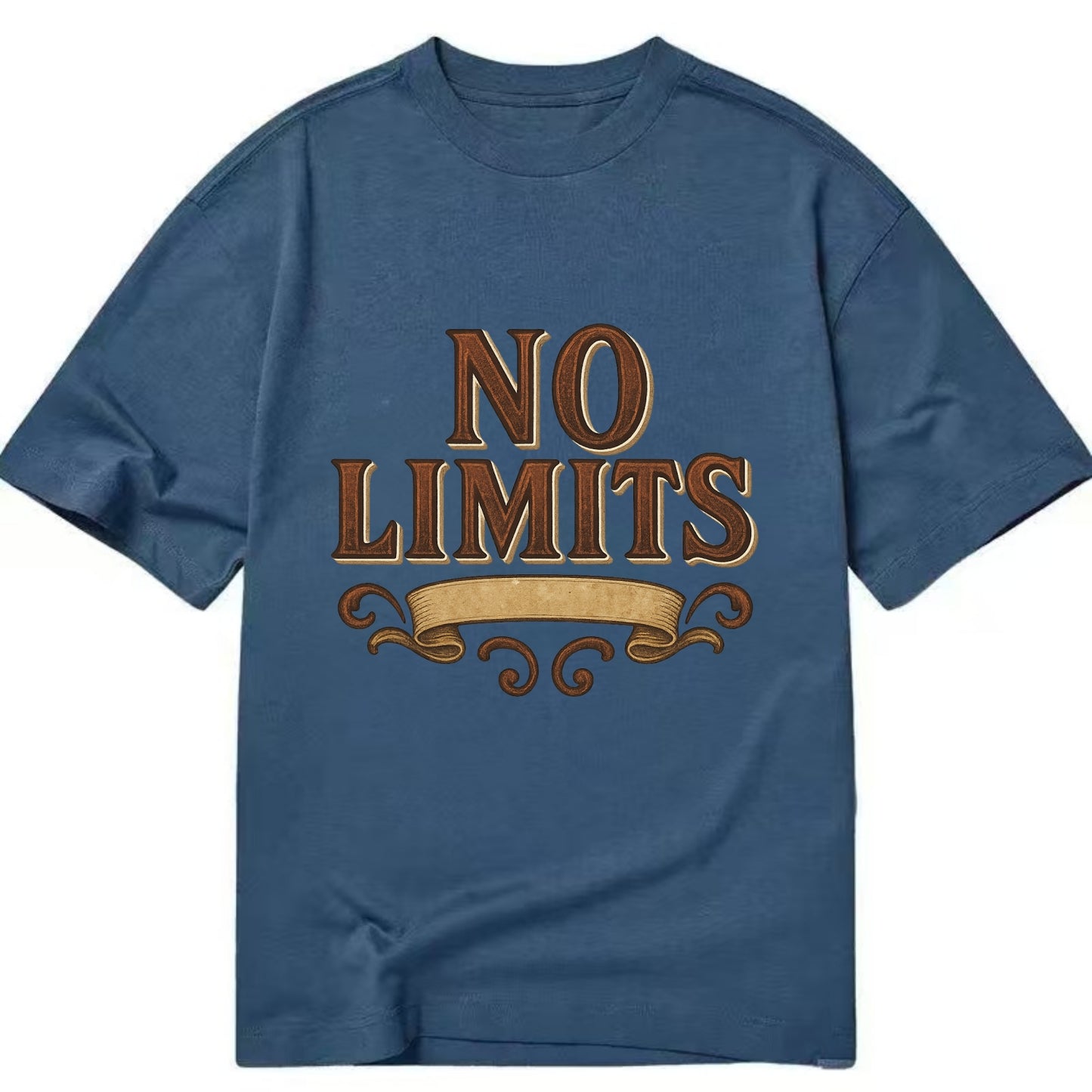 Bold typography design - "NO LIMITS" - boundless potential - Classic T-shirt - Twilight Navy(Blue)
