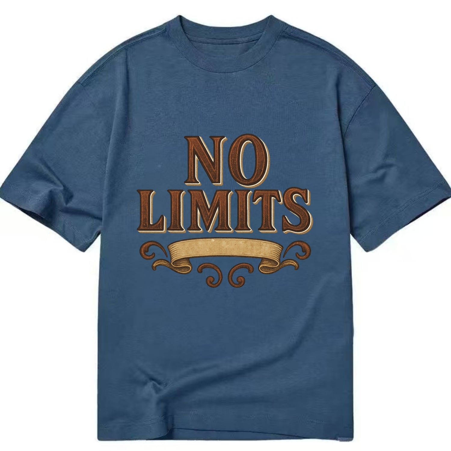 Bold typography design - "NO LIMITS" - boundless potential - Classic T-shirt - Twilight Navy(Blue)