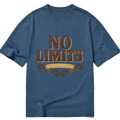 Bold typography design - "NO LIMITS" - boundless potential - Classic T-shirt - Twilight Navy(Blue)