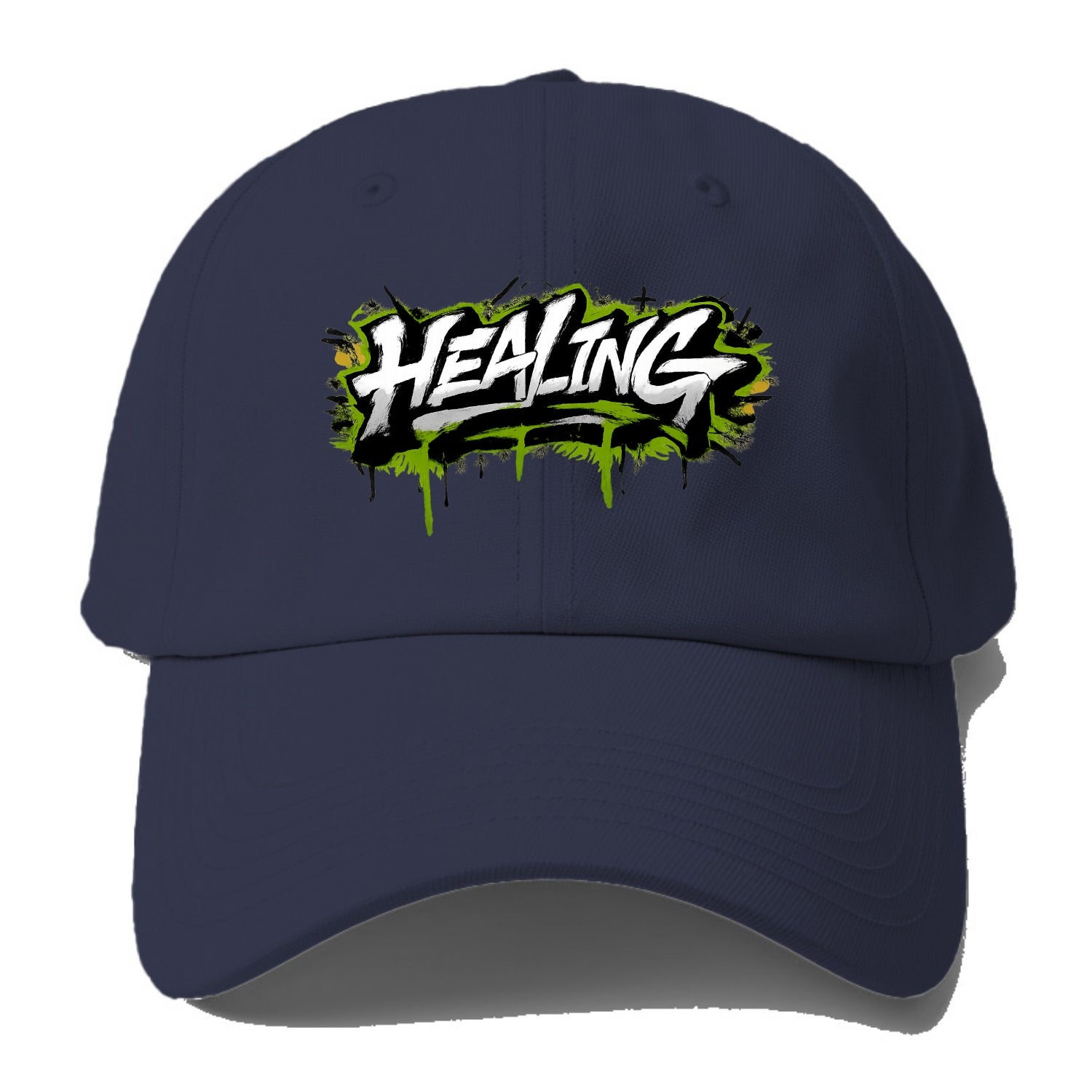 Bold typography design - "HEALING" - in recovery, getting better - Baseball Cap For Big Heads - Twilight Navy(Blue)
