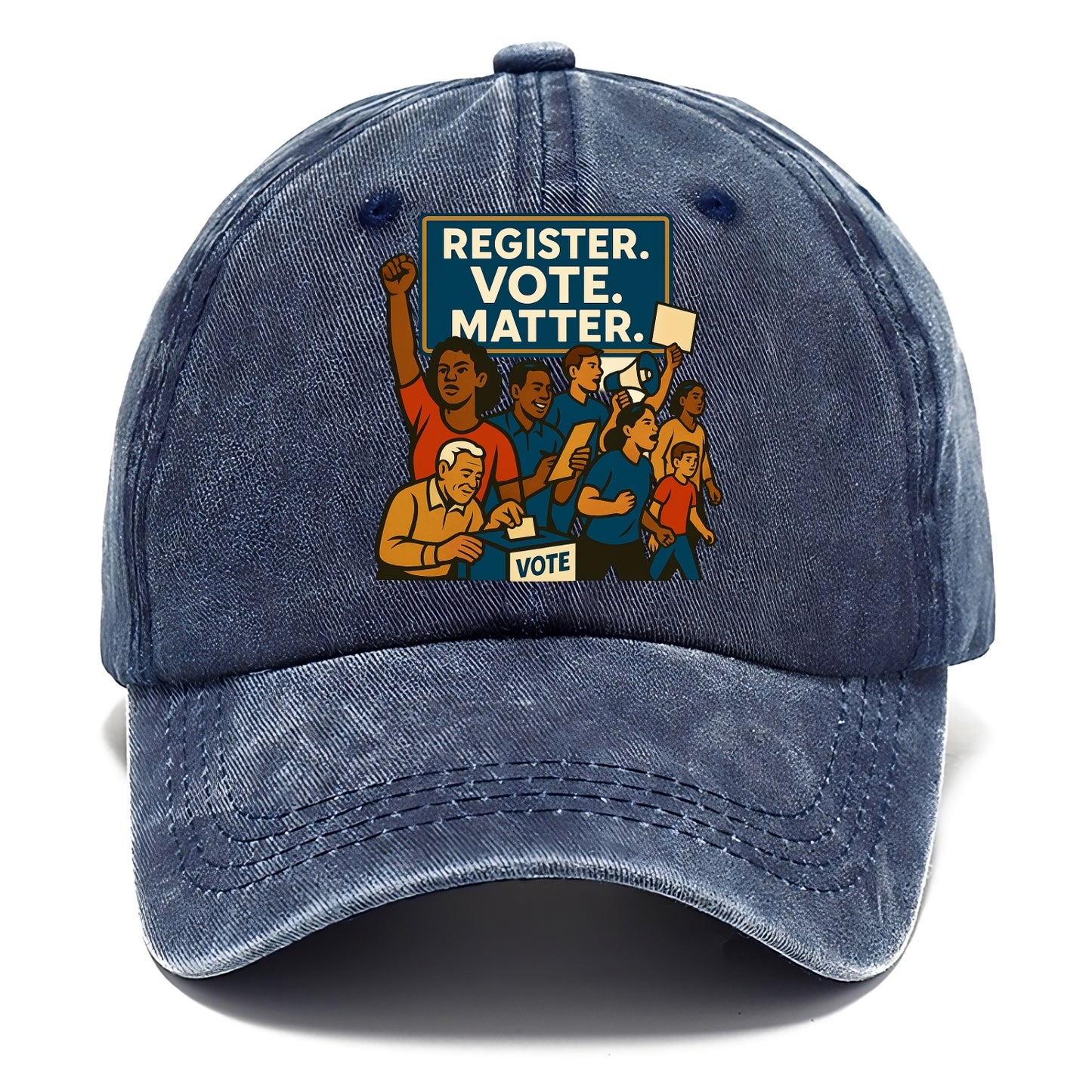 Voter registration drive bringing community together - "Register. Vote. Matter." - - Classic Cap - Twilight Navy(Blue)