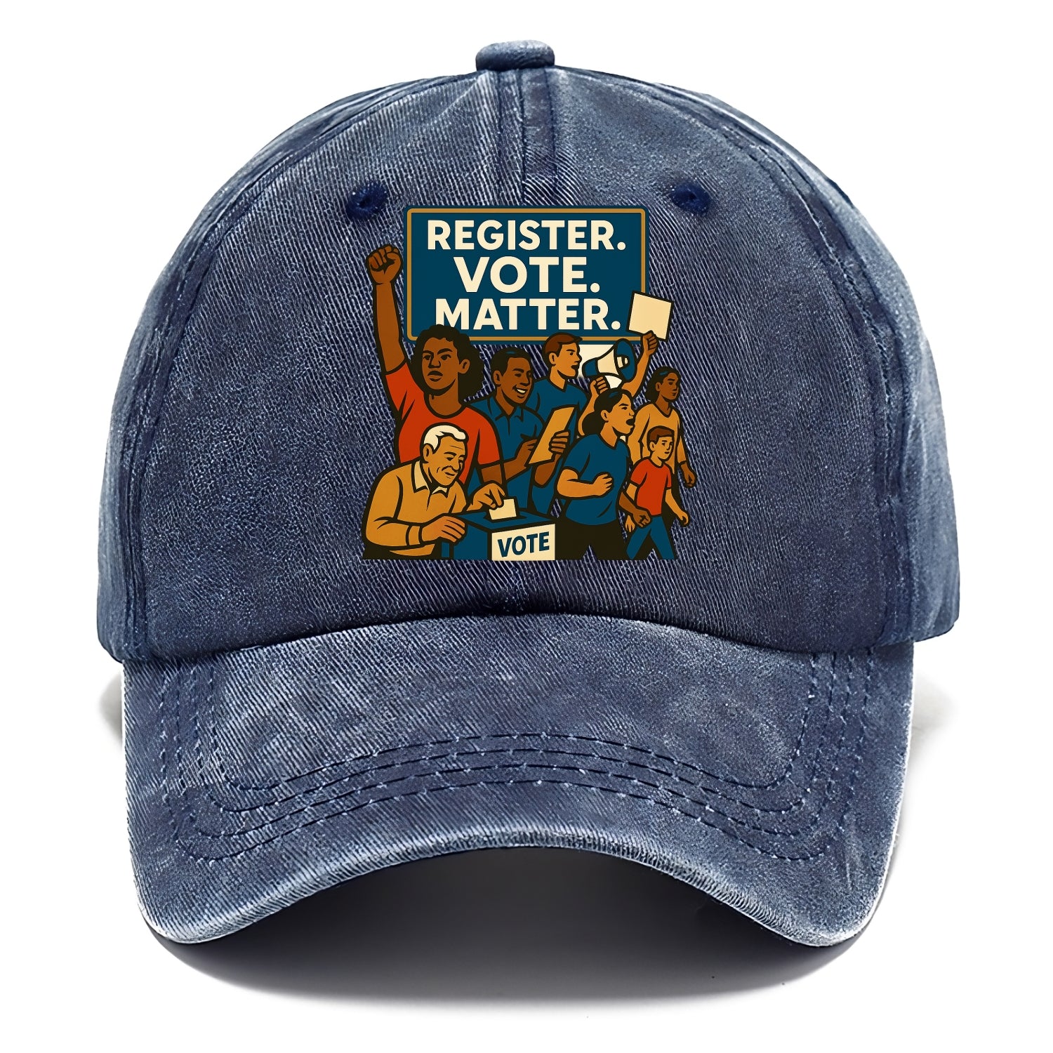 Voter registration drive bringing community together - "Register. Vote. Matter." - - Classic Cap - Twilight Navy(Blue)