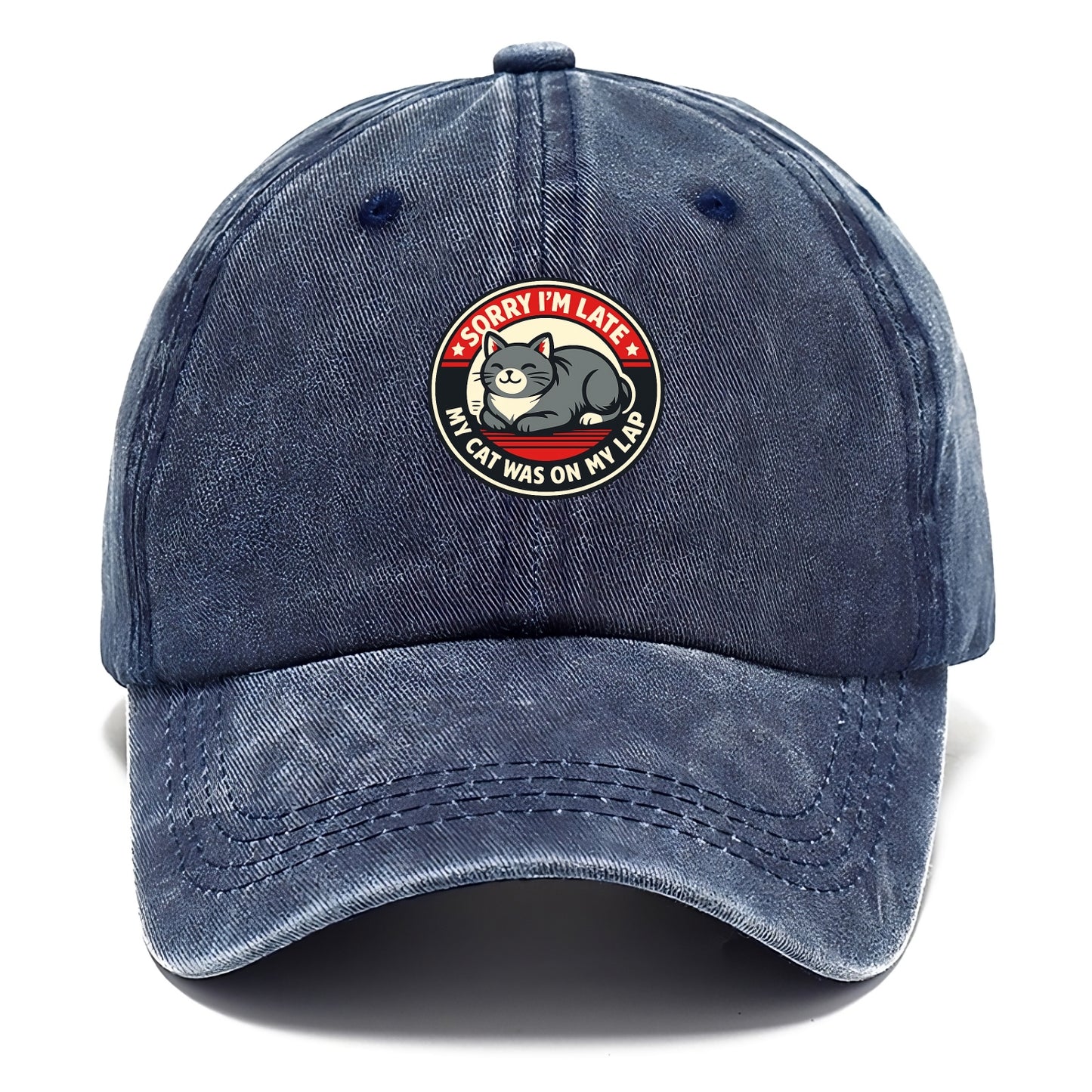 Charming Cat Loaf Excuse Emblem - Classic Cap - Twilight Navy(Blue)